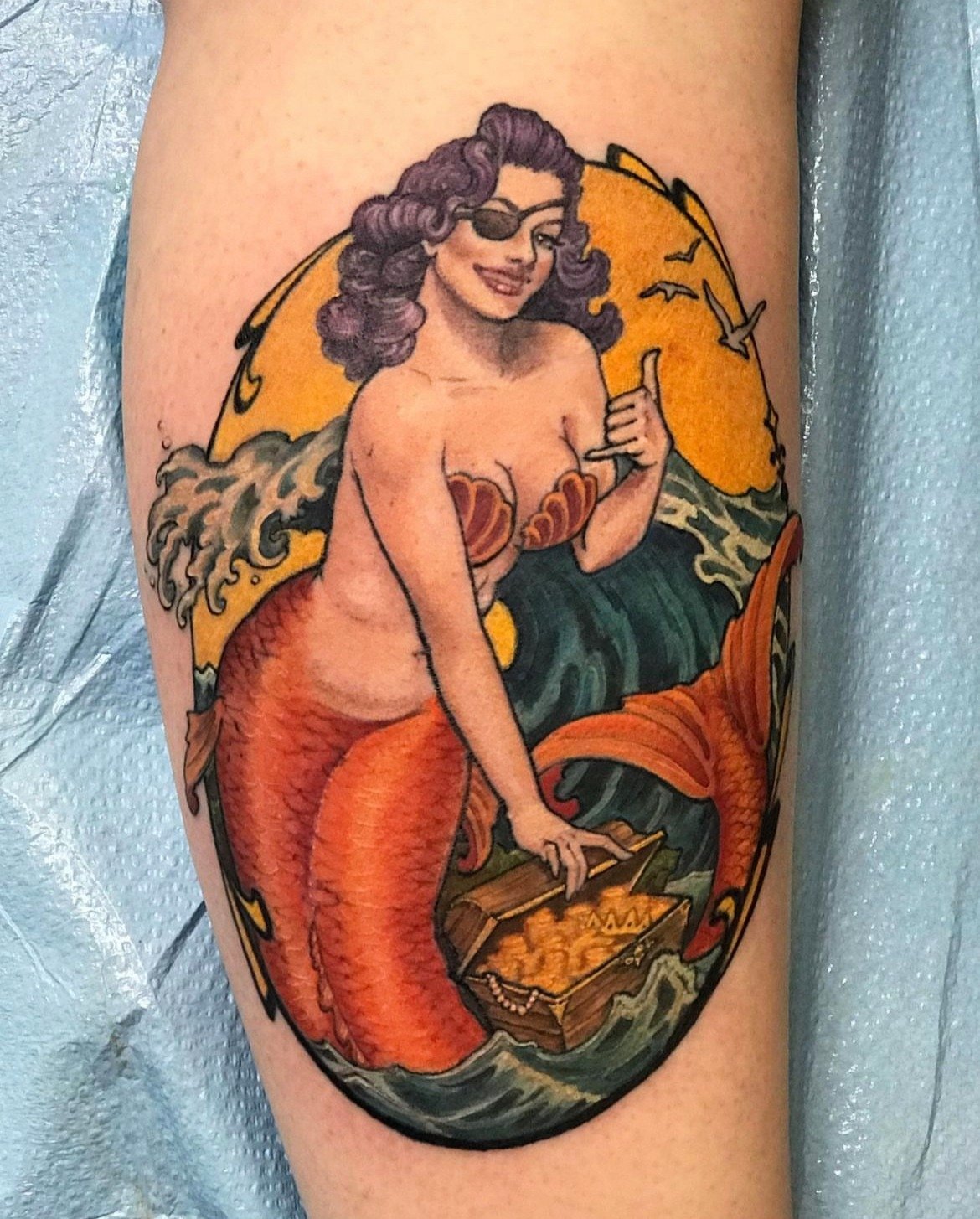 jose menendez neo traditional mermaid tattoo